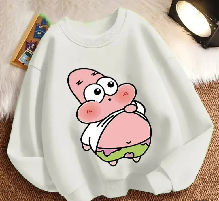 Pull Blanc Patrick L'Étoile - Dessin Mignon (Minimaliste)