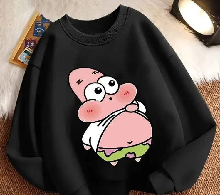 Black Patrick Crewneck Sweatshirt - Oversized Fit