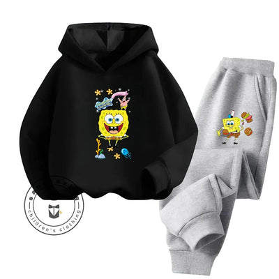 Ensemble Streetwear Bob L'Éponge - Noir & Pantalon Gris