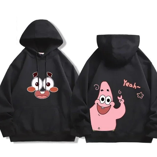 Black SpongeBob Hoodie - Patrick Face (Funny)