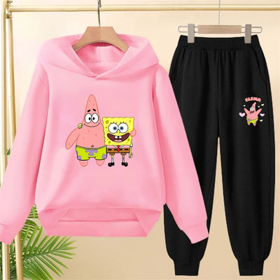 Ensemble Jogging Rose Bob L'Éponge - Logo Minimaliste