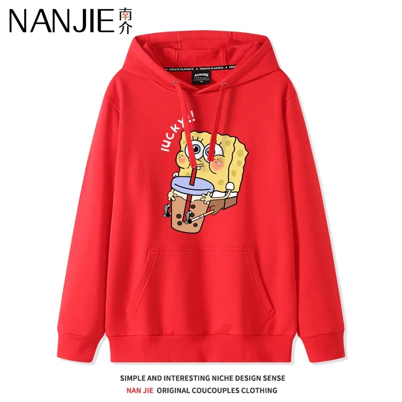Sweat Rouge Vif Bob L'Éponge - Design Minimaliste