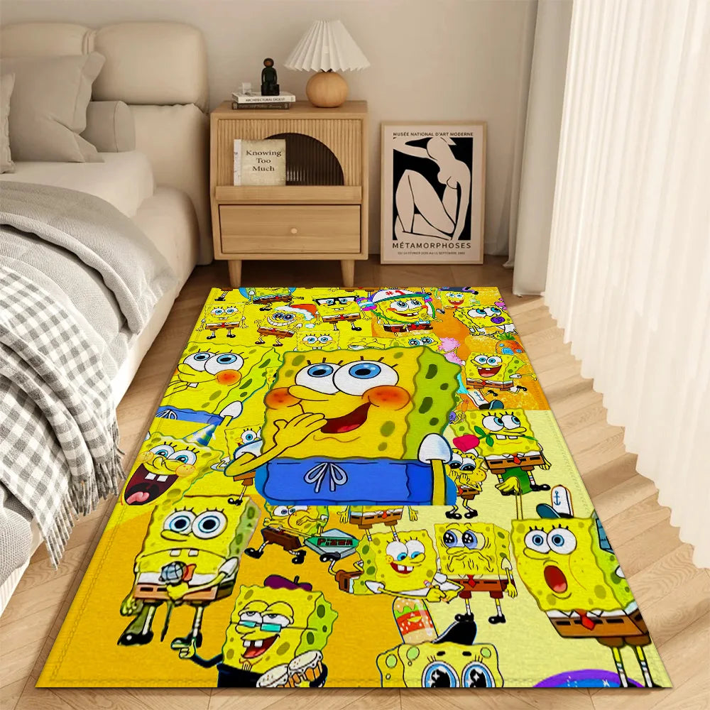 SpongeBob Wohnzimmerteppich – Gelbes Mischmasch-Ausdrücke-Modell