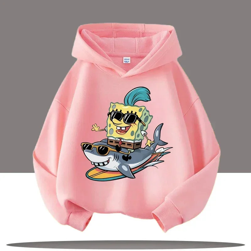 Hoodie Rose Bob L'Éponge - Requin Fun
