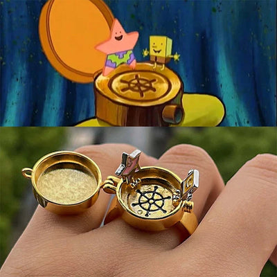 Bague chevalière Bob l'Éponge : boussole secrète