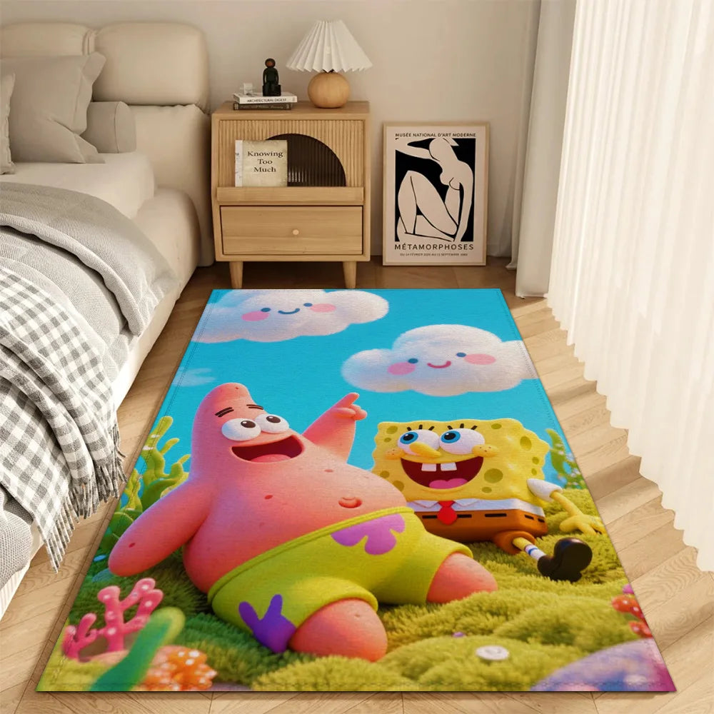 SpongeBob Wohnzimmerteppich – Modell Patrick & Bob auf dem Gras