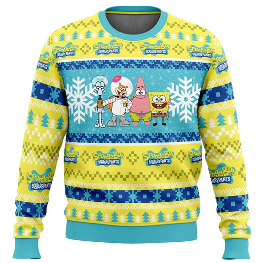 Weihnachtspullover Bob & Patrick – Strick-Look (festlich)