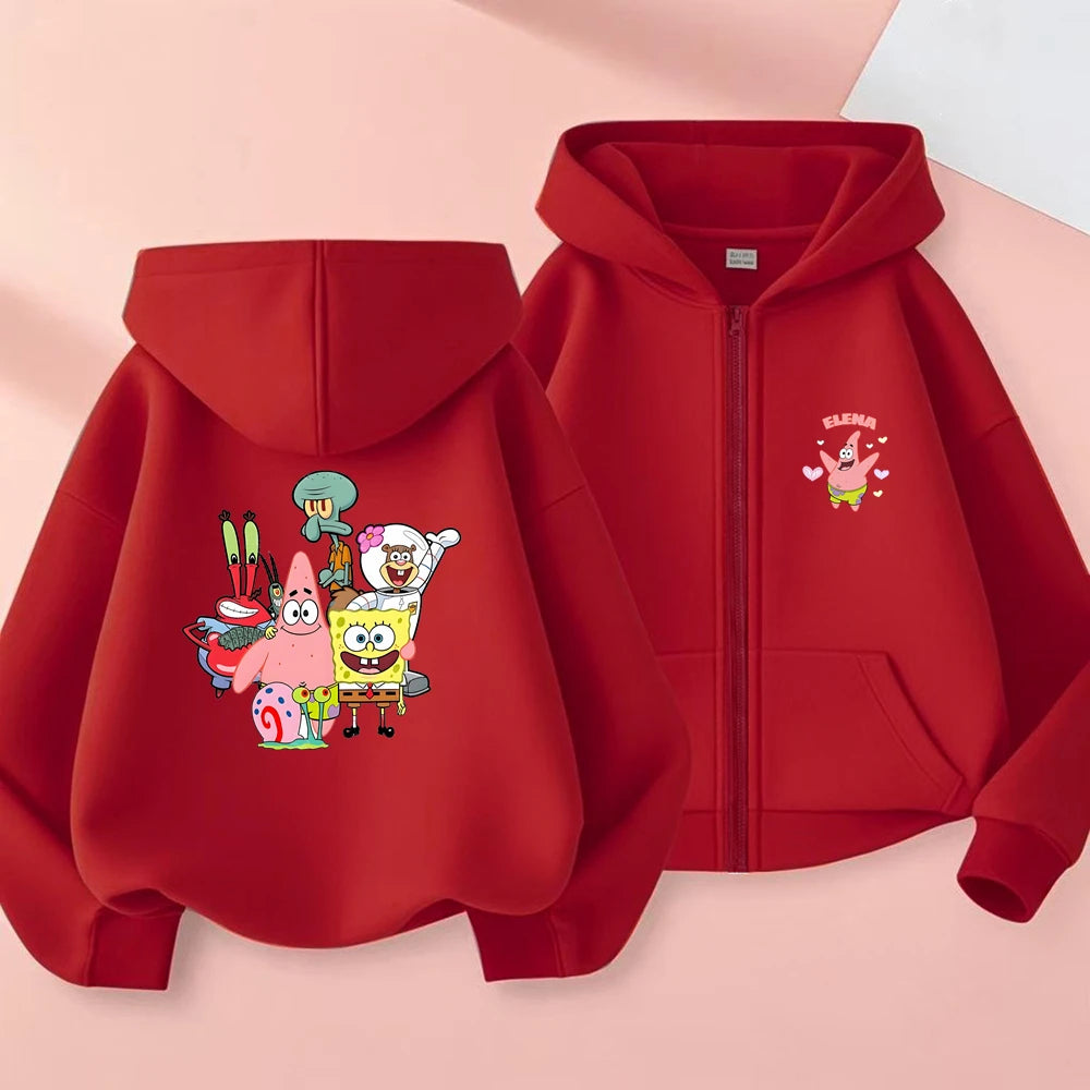 SpongeBob Kids' Zip-Up Sweatshirt - Radiant Red