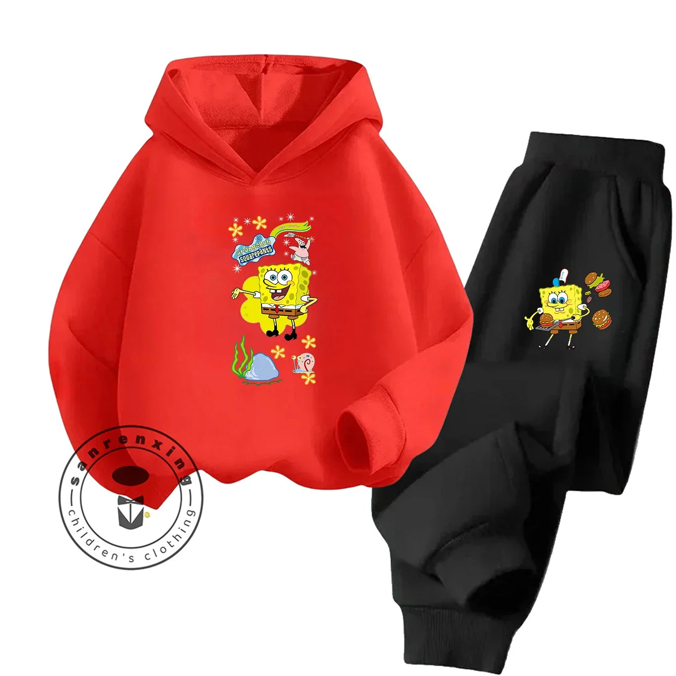 Ensemble Survêtement Bob L'Éponge - Rouge & Pantalon Noir