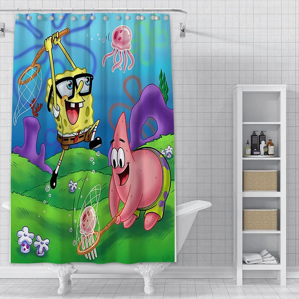 Spongebob Schwammkopf Duschvorhang - Bikini-Angeln