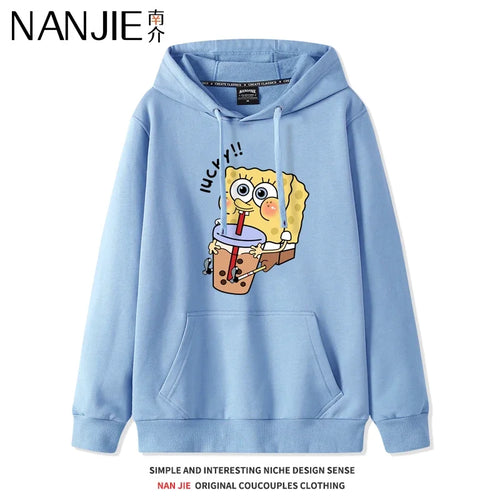 Pull à Capuche Bleu Bob L'Éponge - Bob Assis (Cool)