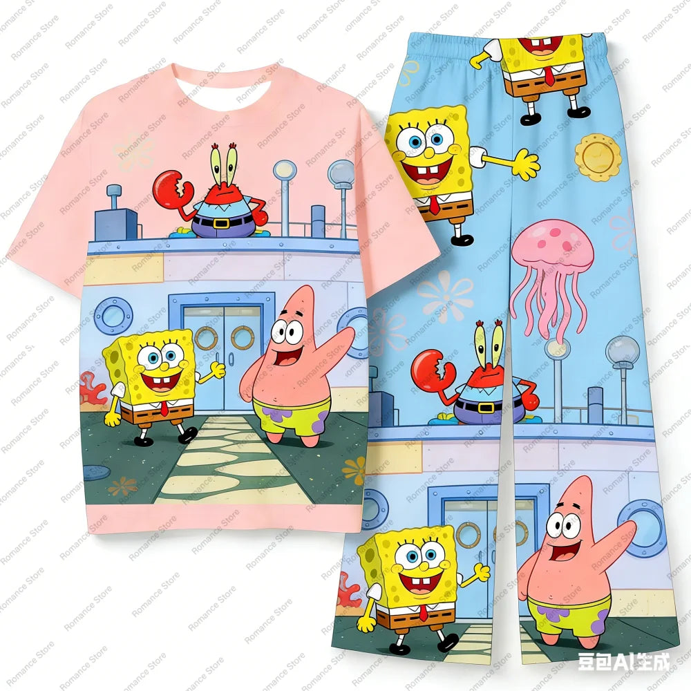Langer Pyjama SpongeBob Schwammkopf – T-Shirt & Ananas-Hose Set