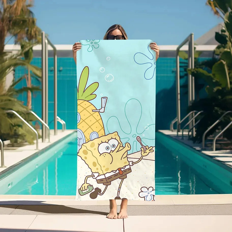 SpongeBob Strandtuch – Ananas-Haus-Tropenmuster