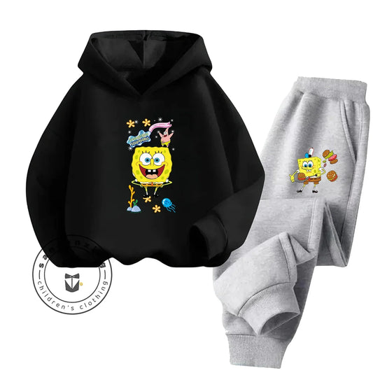 Ensemble Streetwear Bob L'Éponge - Noir & Pantalon Gris