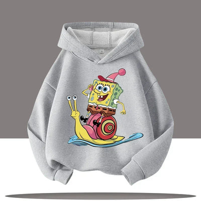 Hoodie Gris Chiné Bob L'Éponge - Gary & Bob