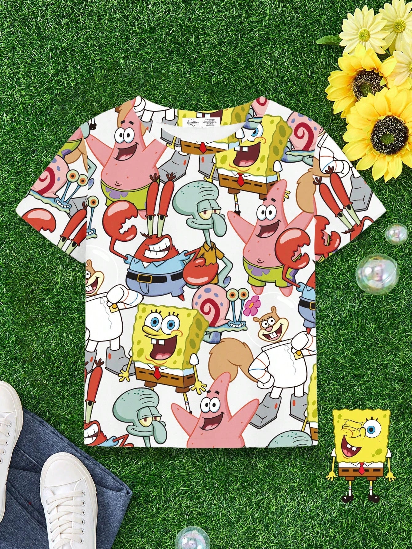 T-Shirt SpongeBob – All-Over Print Charaktere