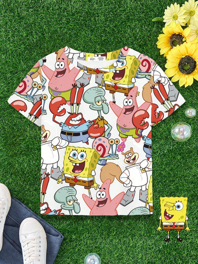 T-Shirt SpongeBob – All-Over Print Charaktere