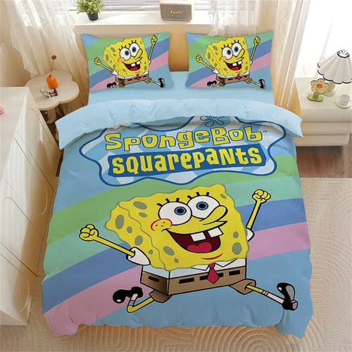 SpongeBob SquarePants Duvet Cover - Vintage Rainbow Logo Design