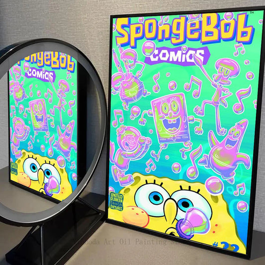 Poster Bob L'Éponge - Comics Retro Neon
