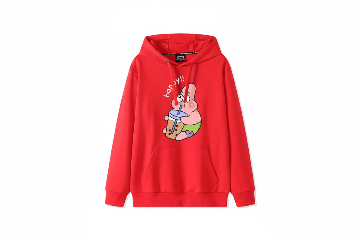 Hoodie Rouge Patrick L'Étoile - Fan de Burgers
