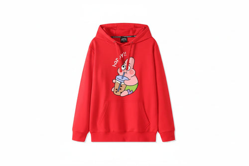 Hoodie Rouge Patrick L'Étoile - Fan de Burgers