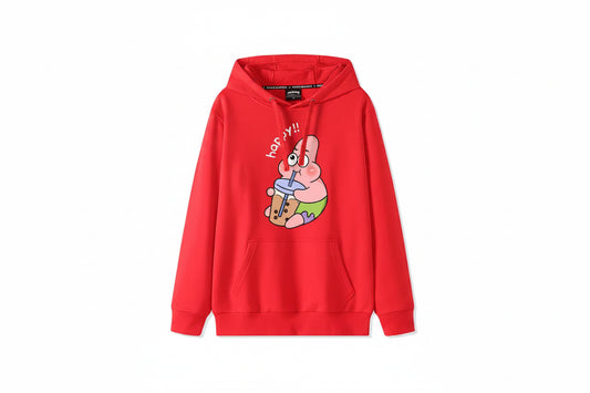 Hoodie Rouge Patrick L'Étoile - Fan de Burgers