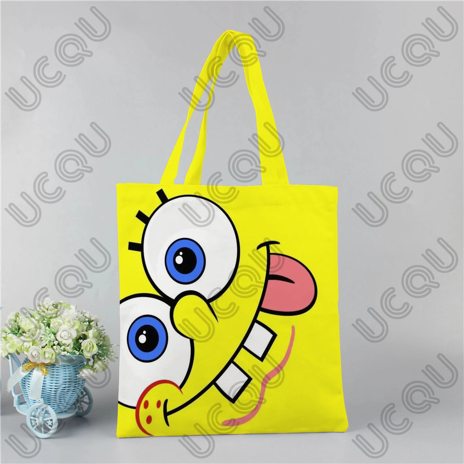 Tote bag Bob l'Éponge : gros plan sur un visage malicieux