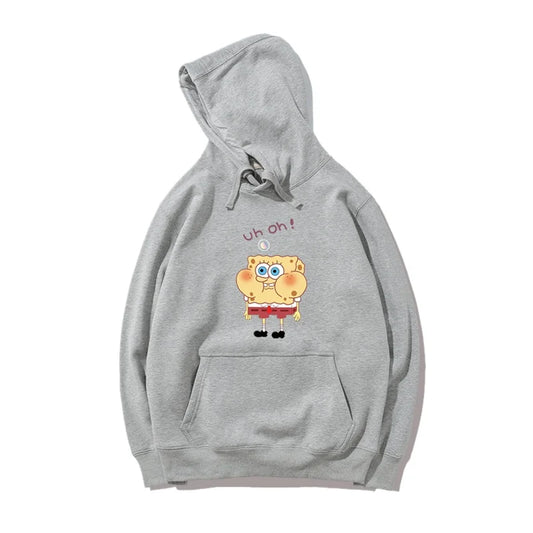 Grauer Melange SpongeBob Schwammkopf Pullover – Basic & Komfortabel