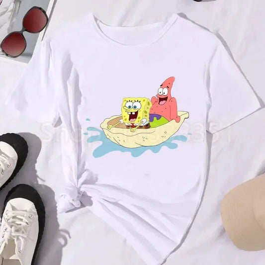 T-Shirt Blanc Bob L'Éponge - Sieste & Farniente
