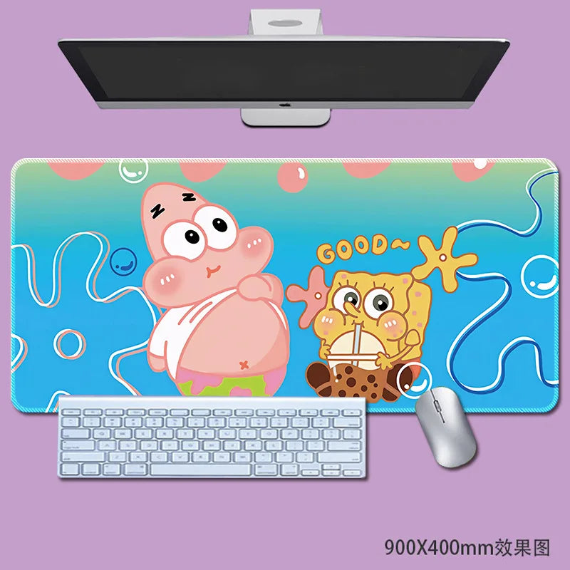 SpongeBob Schwammkopf Mauspad – Pastellrosa Wellen Design