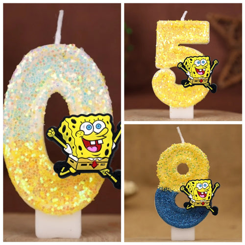 Spongebob Geburtstagskerze - Glitzernde Zahl