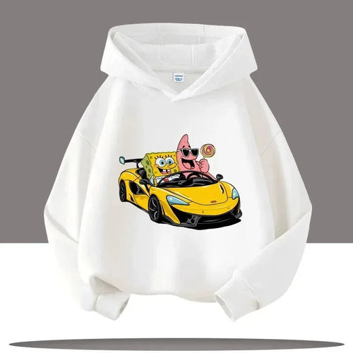 SpongeBob White Sweatshirt - Grand Prix (Luxury Car)
