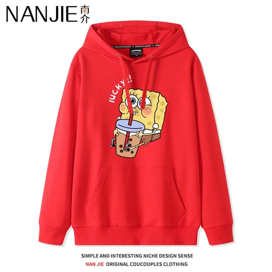Sweat Rouge Vif Bob L'Éponge - Design Minimaliste