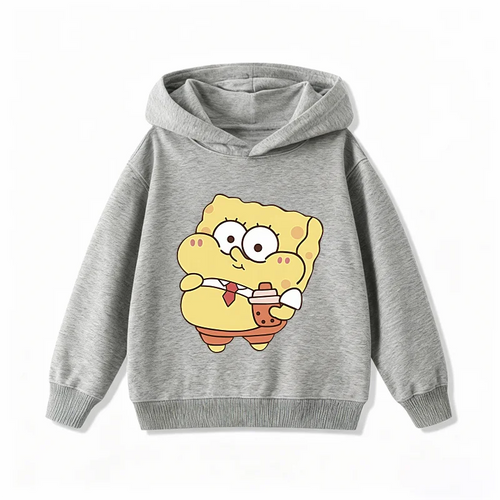 Hoodie Gris Bob L'Éponge - Pause Déjeuner