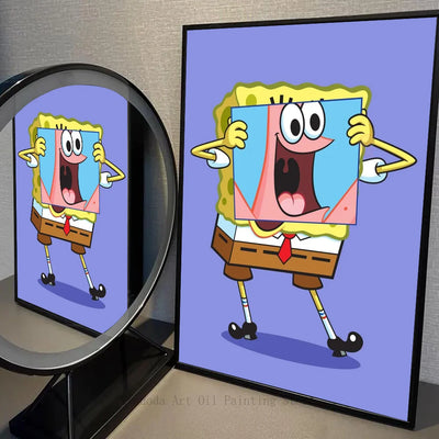 Poster Spongebob Schwammkopf - Spongebob mit Patrick-Maske