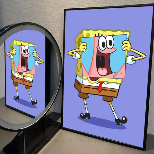 Poster Spongebob Schwammkopf - Spongebob mit Patrick-Maske