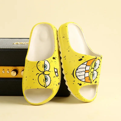 Claquettes jaunes Bob l'Éponge : visage classique