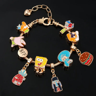 Gliederarmband SpongeBob Schwammkopf – vergoldete Charms