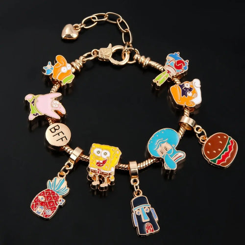 Gliederarmband SpongeBob Schwammkopf – vergoldete Charms