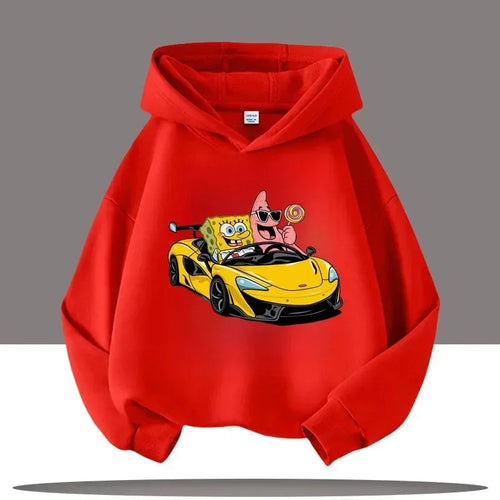 SpongeBob Red Hoodie - Rally Sport (Yellow Car)
