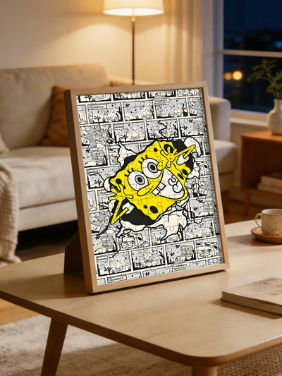 SpongeBob Puzzle - Manga-Stil Schwarz-Weiß