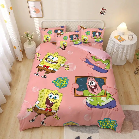 Spongebob Schwammkopf Bettwäsche-Set – Muster Rosafarbener Patrick