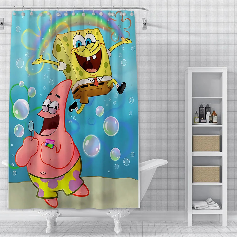 Rideau de Douche Bob L'Éponge - Duo Meilleur Ami
