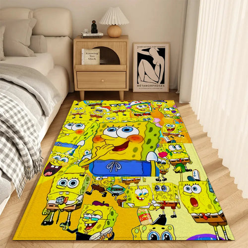 SpongeBob Wohnzimmerteppich – Gelbes Mischmasch-Ausdrücke-Modell