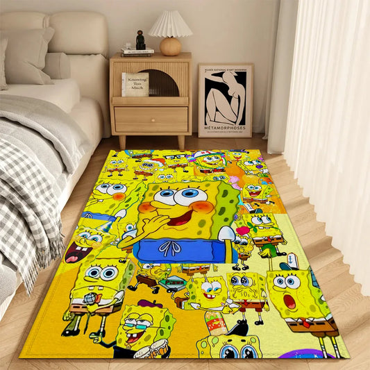 SpongeBob Wohnzimmerteppich – Gelbes Mischmasch-Ausdrücke-Modell