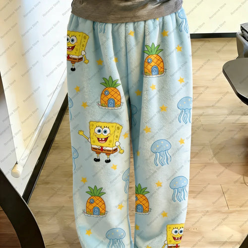 Spongebob Pyjamahose – Ananas-Muster Blau